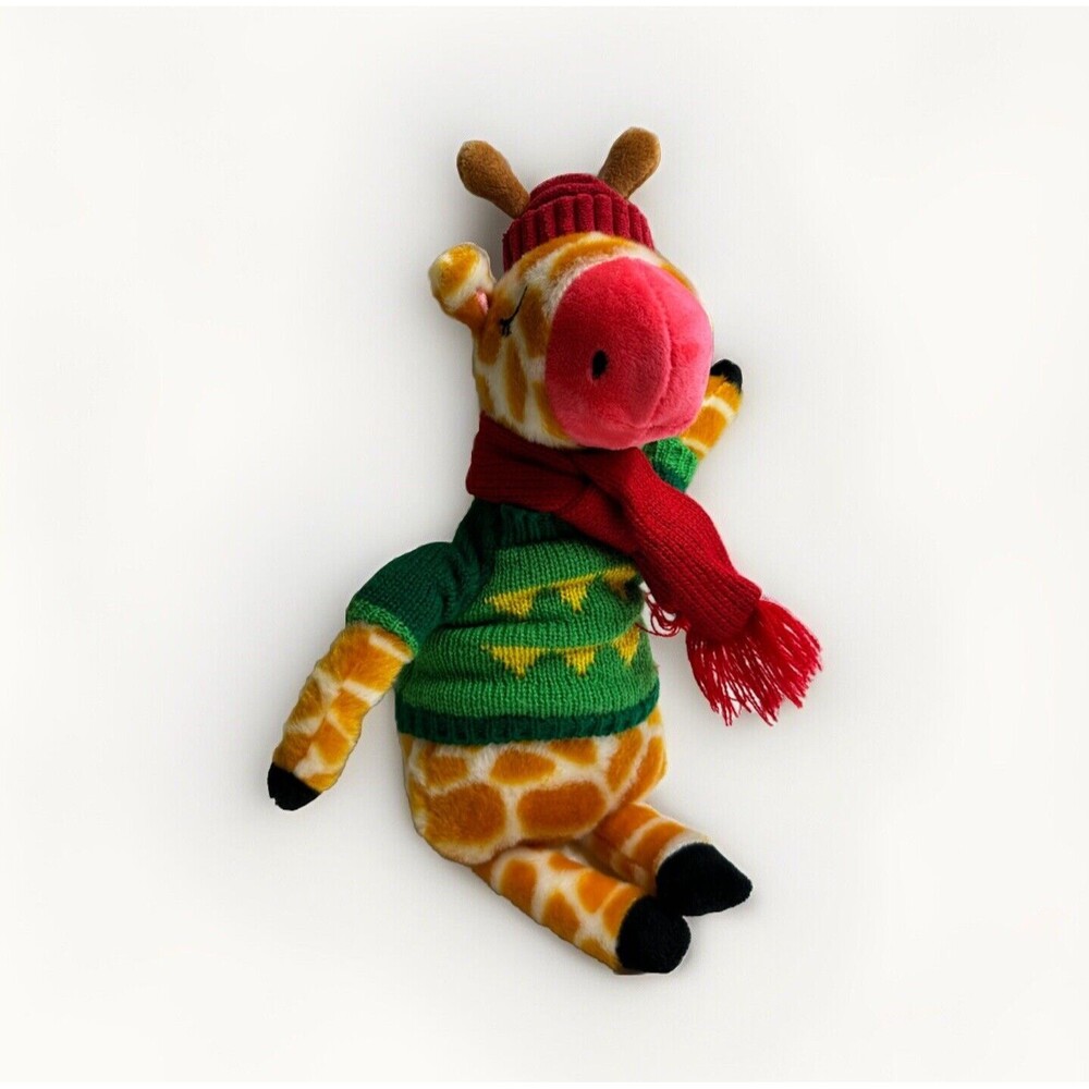 Make Believe Ideas Holiday Winter Plush Giraffe Stuffed Animal 13”
